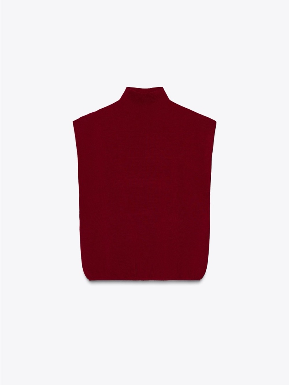 ZaraMock Neck Knit Vest and skirt set - Burgundy